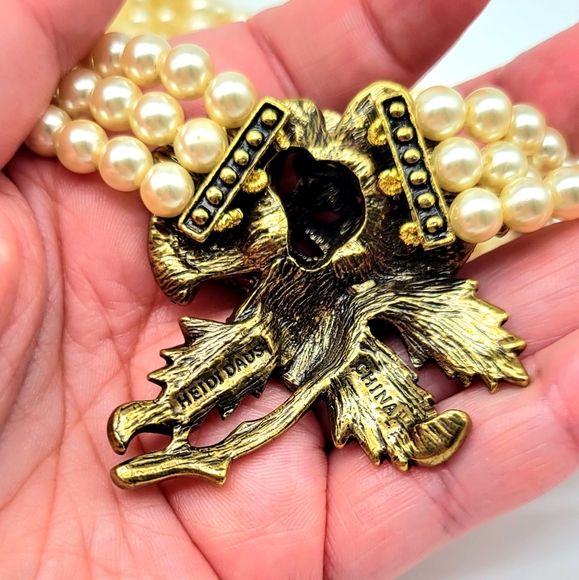 SOLD- Heidi Daus Ruby Swarovski Crystal Rose Necklace and Earrings Set w/ Ivory - Picture 14 of 15